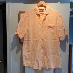 Men Saks short sleeves linen shirt size XL
